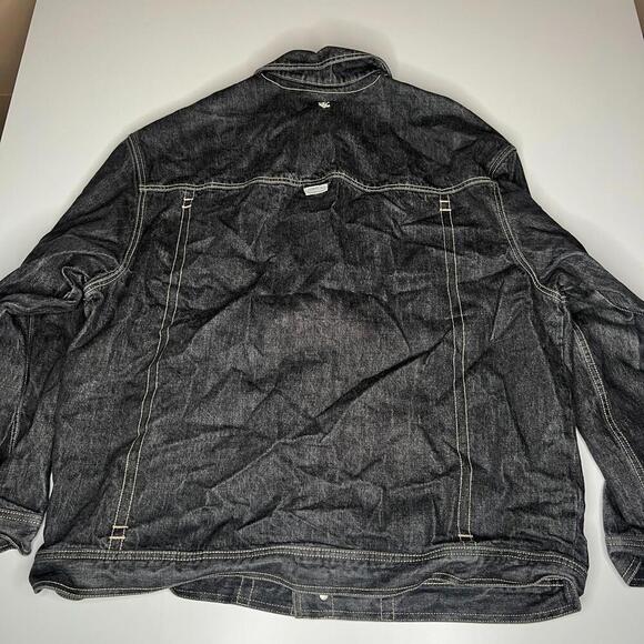 Rocawear Denim Jacket XL Black Jean Coat Hip Hop Streetwear Y2K 90s Style - Picture 6 of 9